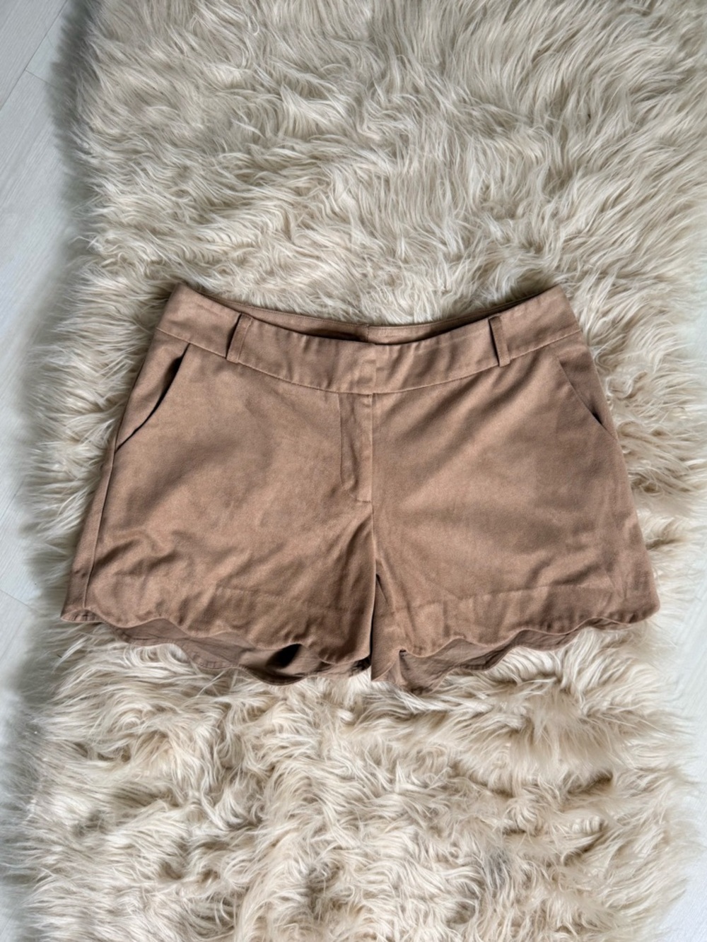 Maurices Brown Scalloped Hem Shorts